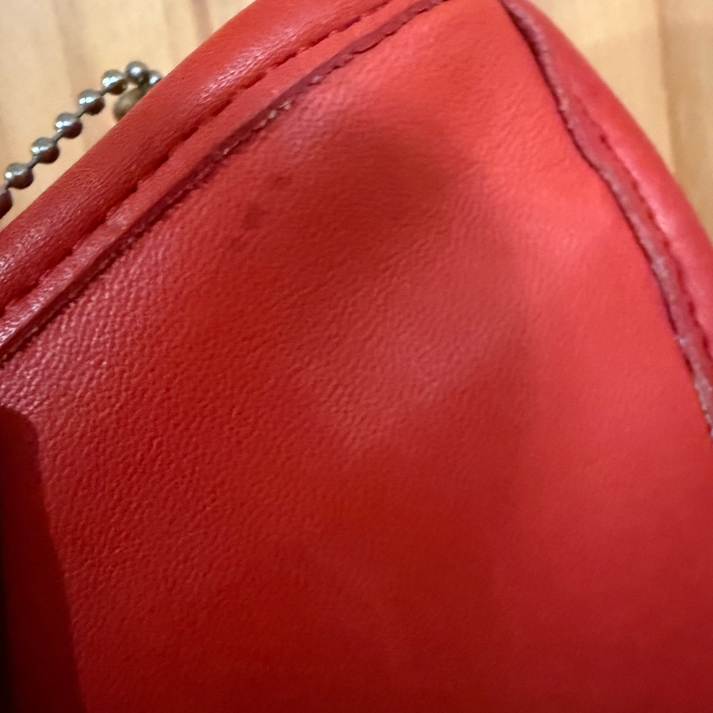 LAST CHANCE CLOSET CLOSING Vintage USA Coach Swinger Coral Red Orange Leather - Picture 12 of 12